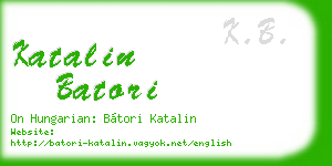 katalin batori business card